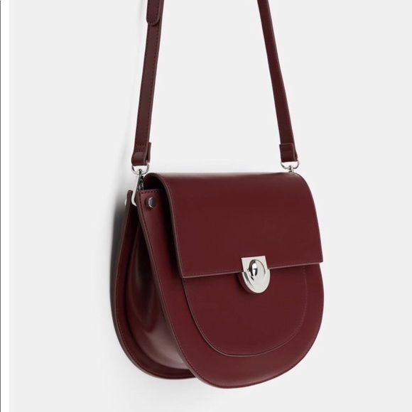 Zara oval shaped burgundy crossbody bag Medium - Picture 4 of 7